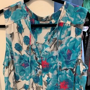 Sleeveless floral blouse